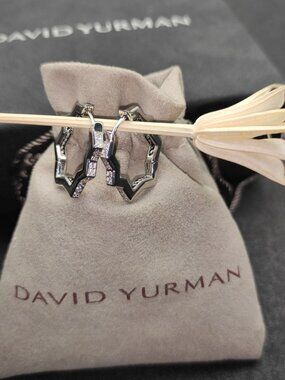 David Yurman 925 Silver Earrings with Original Pouch